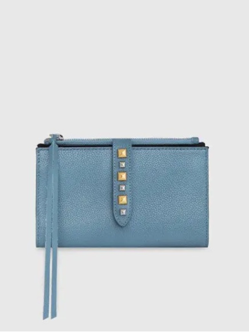 NWT! Rebecca Minkoff Multi Studded Wallet Crossbody/WOC – Cement Blue